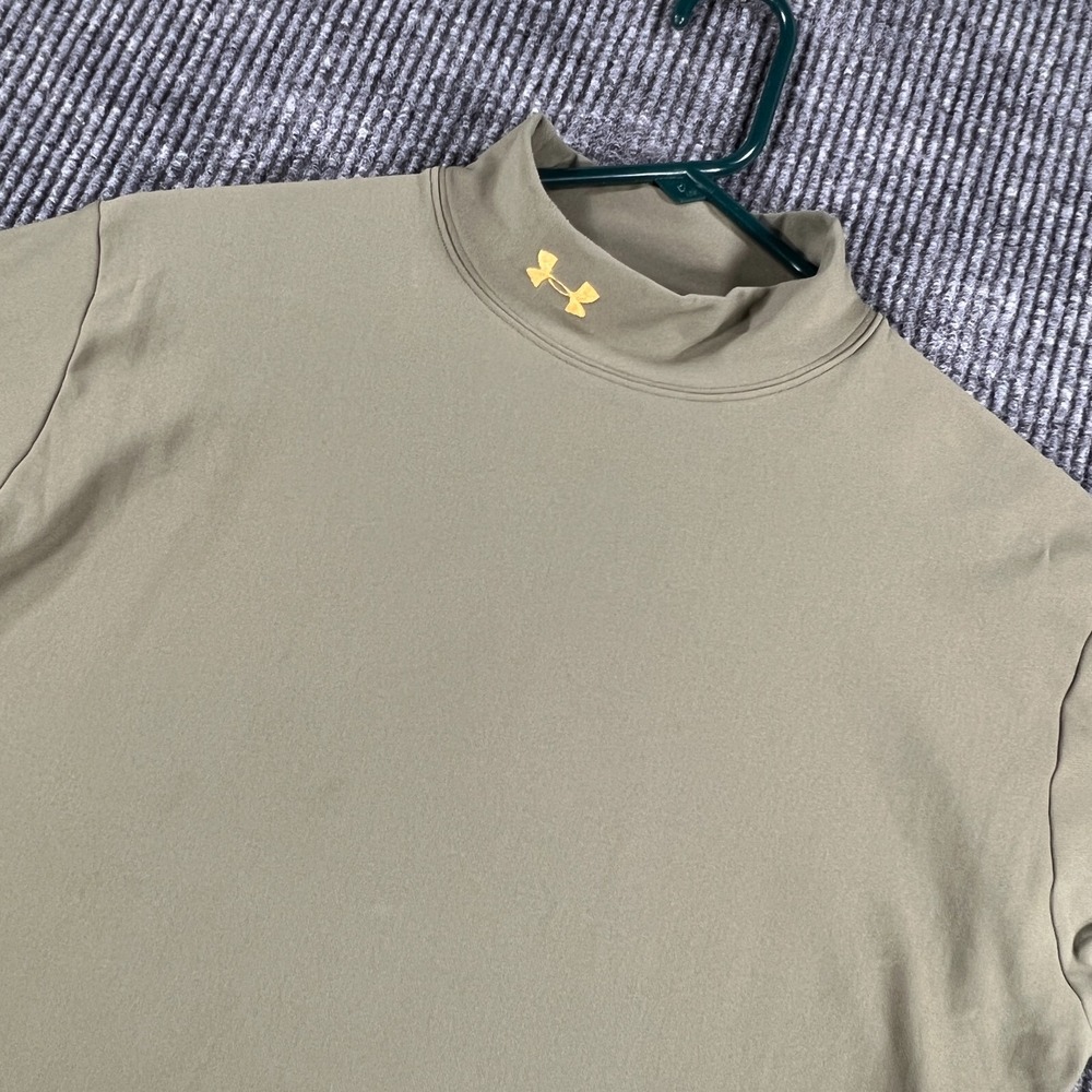 Under Armour Shirt Womens XL Extra Large Green Long Sleeve Mock Neck Compression